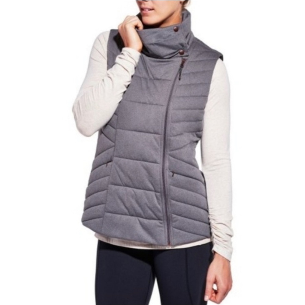 CALIA Gray Puffer Vest, Size Medium